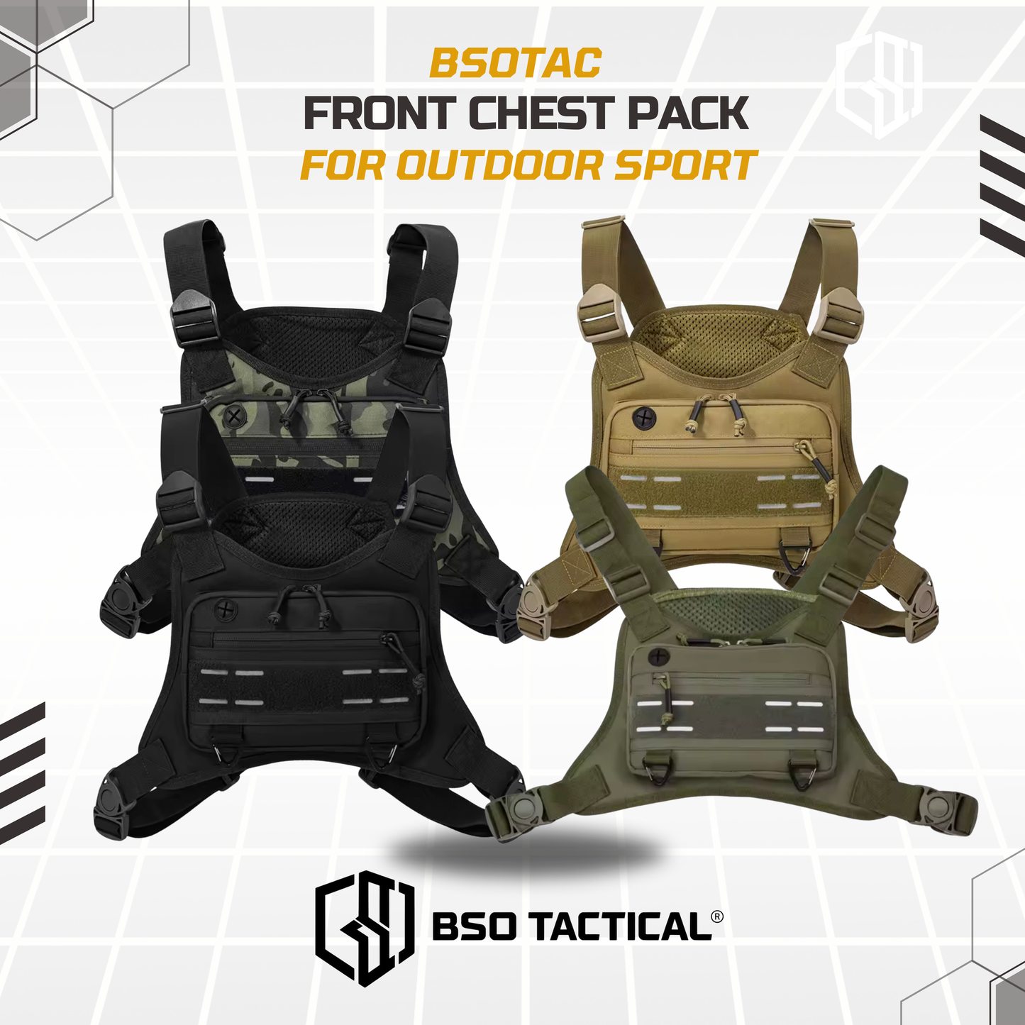 Front Chest Pack EDC Outdoor Sport Bag for Hiking Fishing Cycling Camping Gear