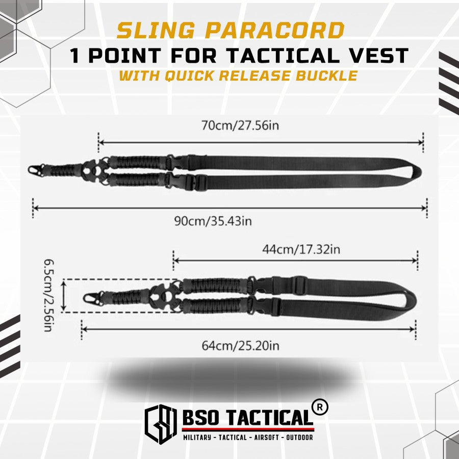Tali Sandang Tactical Sling V.1 Paracord Vest Lanyard 1 Point Adjustable