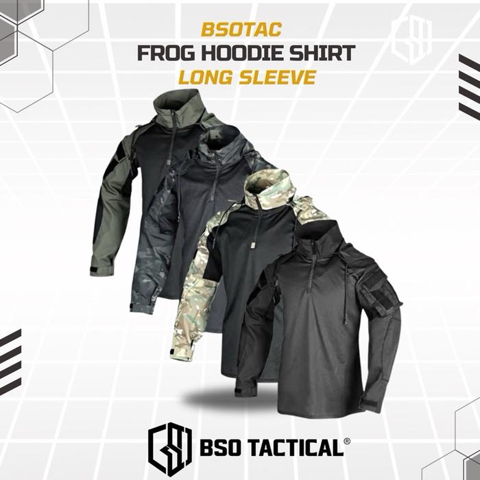 Baju Outdoor Hoodie Lengan Panjang FROG Tahan Air dan Cepat Kering dengan Kantong Serbaguna - Sport