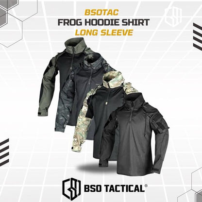 Baju Outdoor Hoodie Lengan Panjang FROG Tahan Air dan Cepat Kering dengan Kantong Serbaguna - Sport