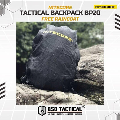 Tas Ransel Nitecore Tactical BP20 Outdoor Backpack Include Raincoat Bag ORIGINAL