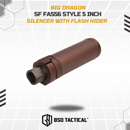BD Silencer SF Style FA556 5” Attached QD Short Full Metal 14mm CCW