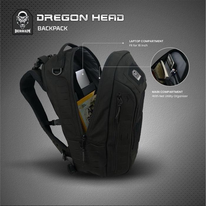 Tas Ransel Tactical Durhaim Dregon Head Outdoor EDC Backpack - ORIGINAL