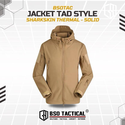 Jacket TAD Style Sharkskin Outdoor Thermal Waterproof Zipper Light Unisex Bahan Softshell Polar Windproof Jacket Hangat Angin Tahan Air