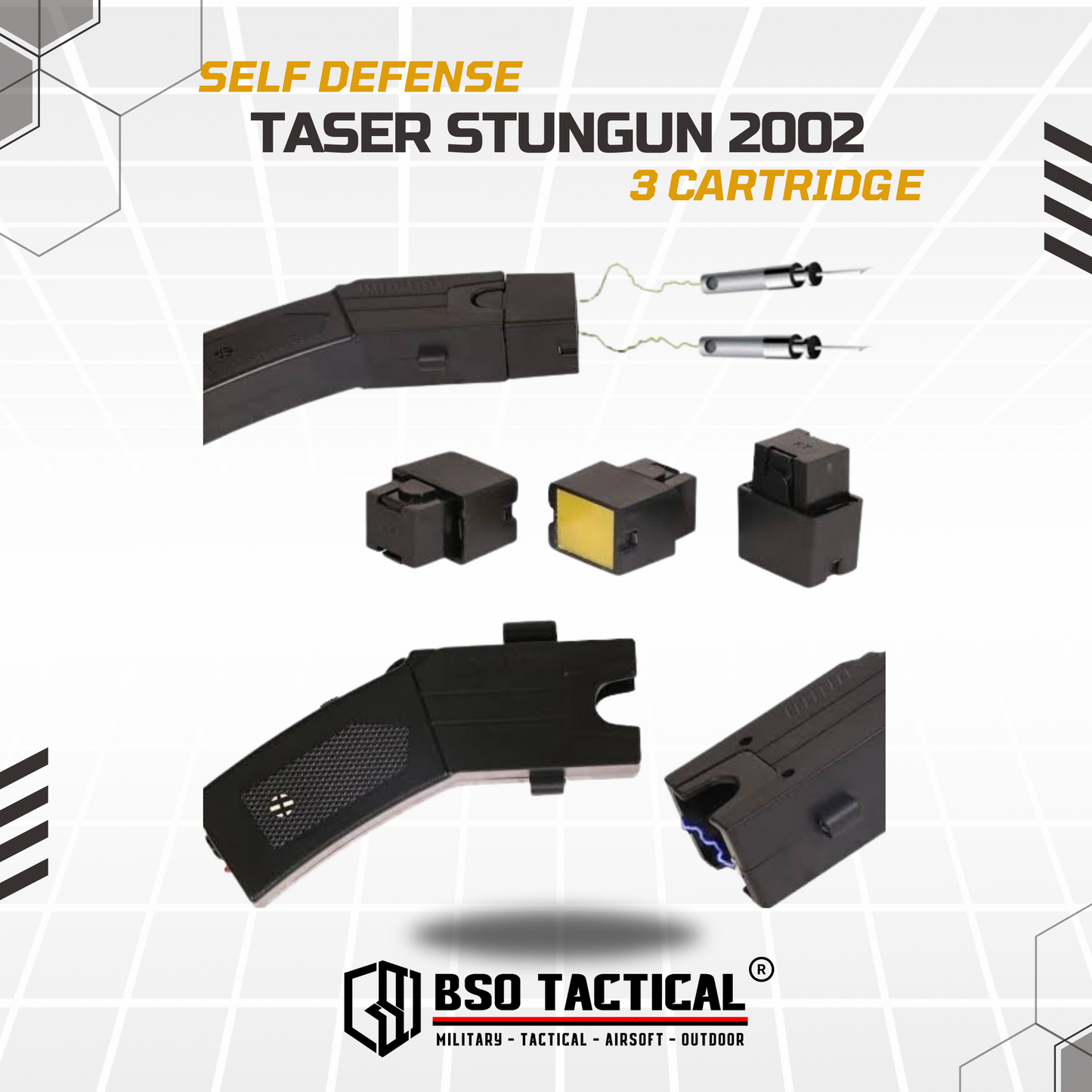 Taser 2002 80KV with Laser Pointer EDC Survival Self Defense Gear 3 Cartidge Include