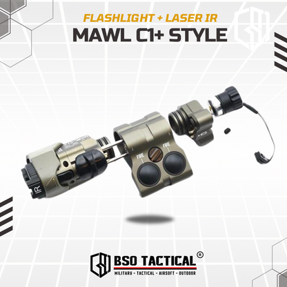 Senter Tactical MAWL-C1+ Flashlight Laser Illuminator IR LED Picatinny - METAL CNC