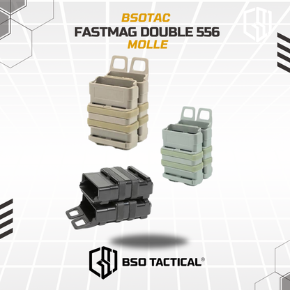 Fast Mag Tactical 556 Double Mag Pouch Molle Rubber Clip
