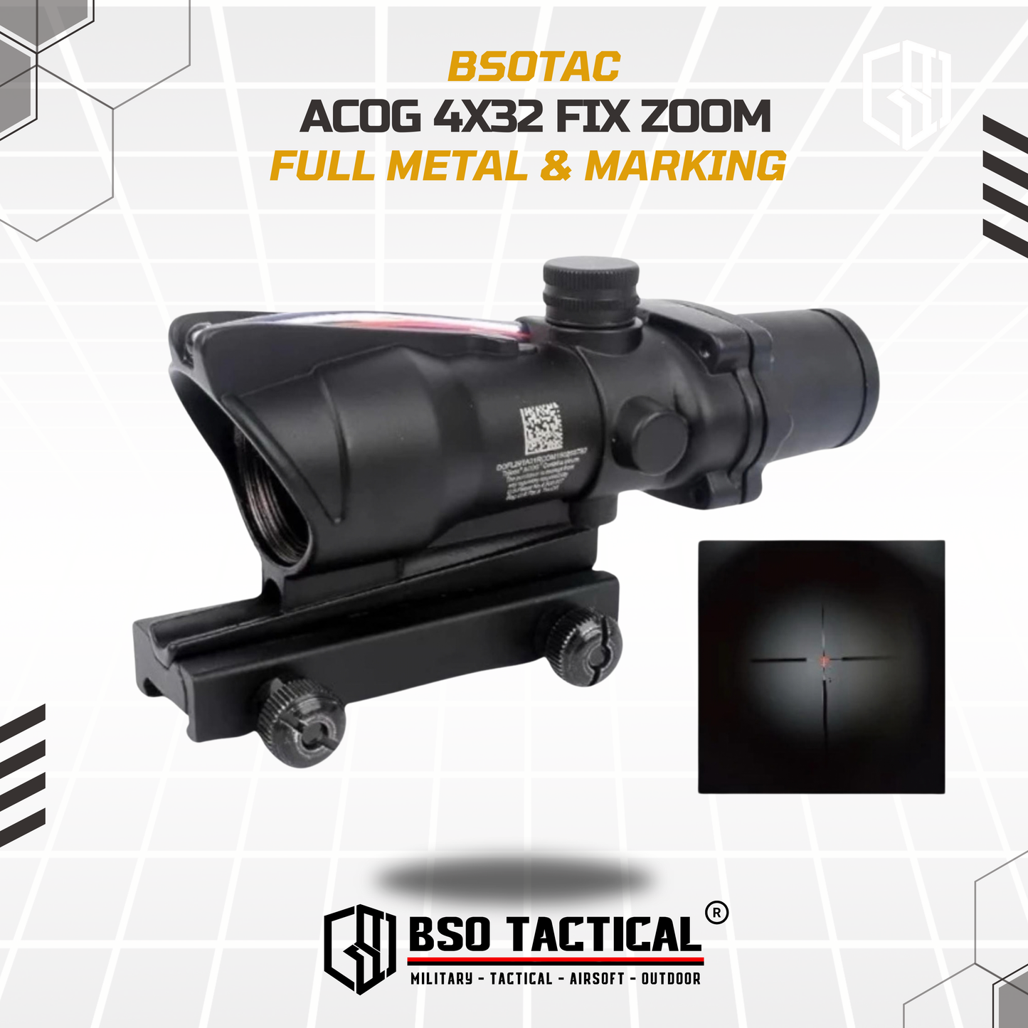 ACOG 4x32 Fiber Optic Tactical Sight Full Metal Picatinny Rail - Reps