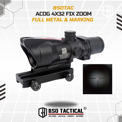 ACOG 4x32 Fiber Optic Tactical Sight Full Metal Picatinny Rail - Reps