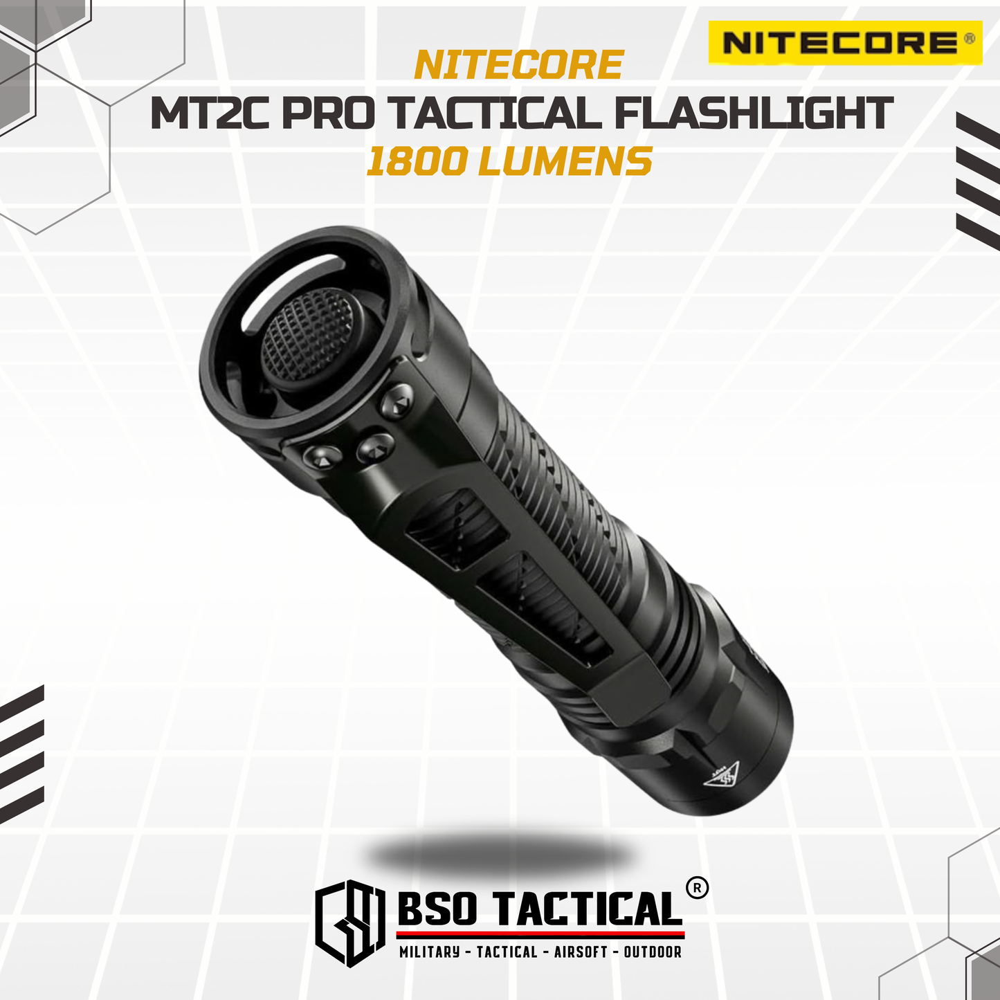 NITECORE MT2C PRO Senter LED Tactical Flashlight UHi 20 IP68 1800 Lumens Outdoor Flashlight Camping - ORIGINAL