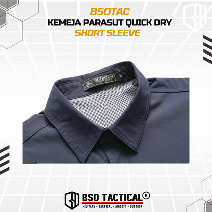 BSOTAC Kemeja Outdoor Lengan Pendek Tactical Short Sleeve Casual Shirt Summer Camping Hiking Quick Dry Baju Army Quick Dry