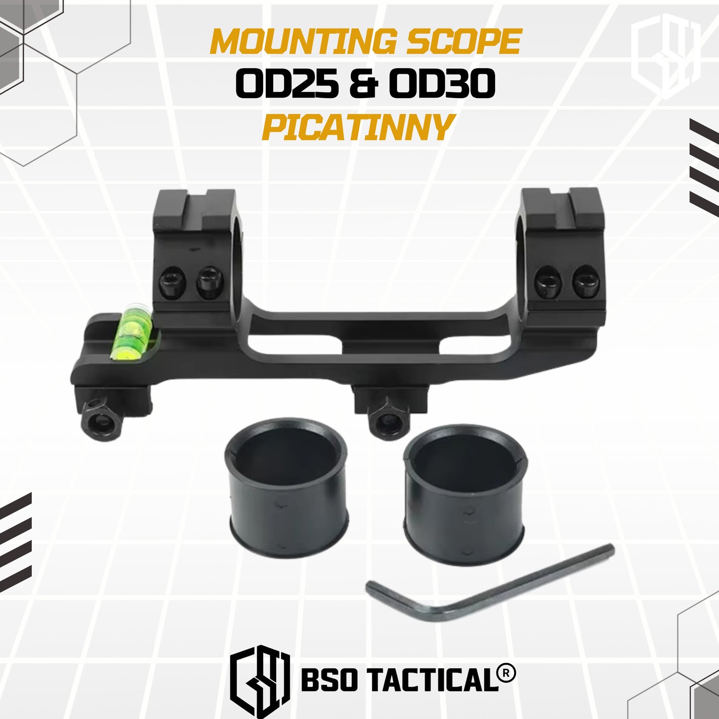 Mounting Scope Picatinny OD25 OD30 Rail 20-22MM Full Metal with Water Pass