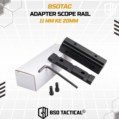 Adapter Scope Rail 11 mm ke 20mm Tactical Hunting Mounting Full Metal