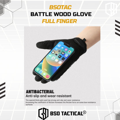 Battle Wood Outdoor Tactical Motorcycle Glove Full Finger Protection Multifungsi - ST1805