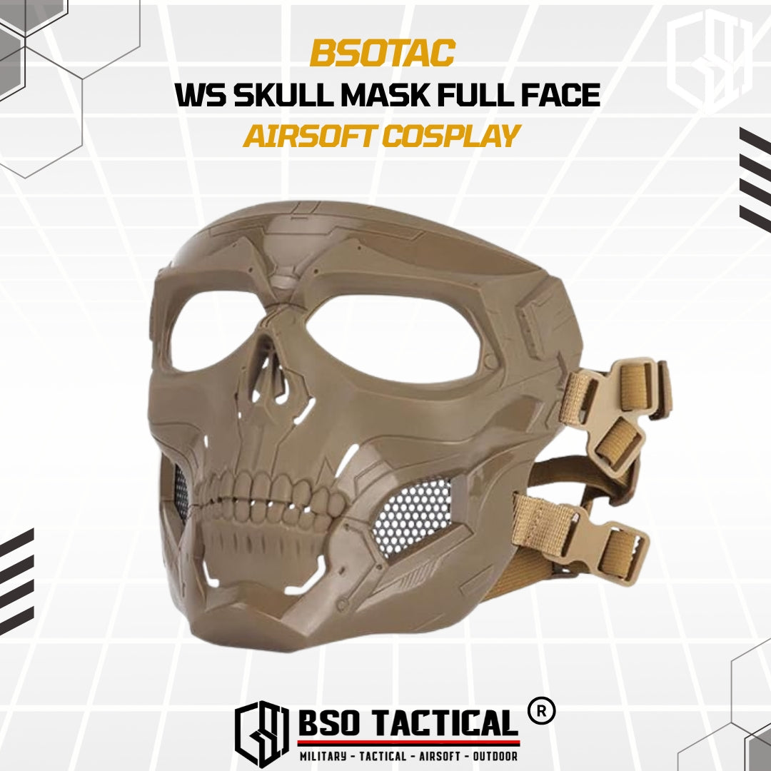 WoSport Masker Full Face Tactical Mask Skull Cosplay Tengkorak Mask Motorcycle