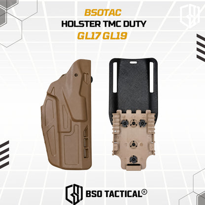 Holster TMC Duty GL17 GL19 Tactical with Belt Drop Adapter Mount Set