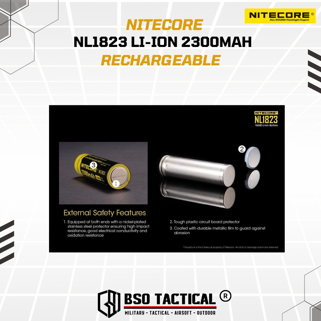 NITECORE Baterai Rechargeable 18650 Li-Ion 3.7V 2300mAh 1 - NL1823