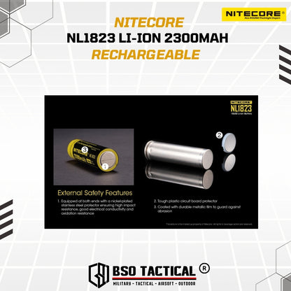 NITECORE Baterai Rechargeable 18650 Li-Ion 3.7V 2300mAh 1 - NL1823