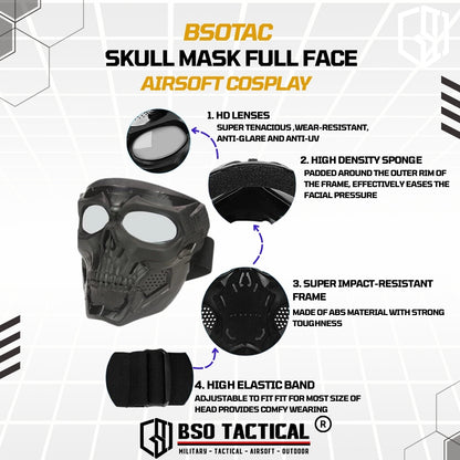 Masker Skull Tactical Outdoor Mask Topeng Full Face Tengkorak Mask for Outdoor Cosplay