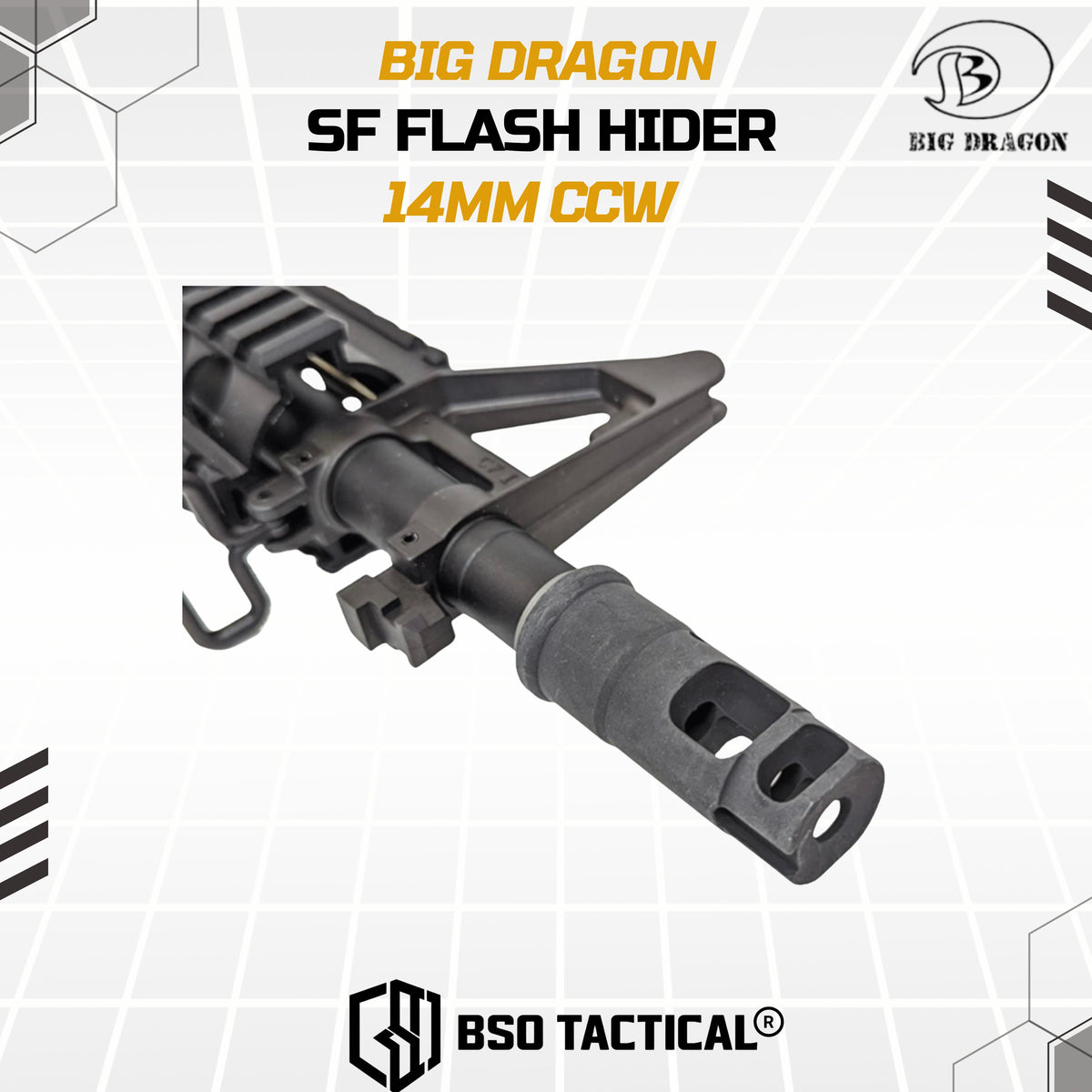 Big Dragon Tactical SF Style Flash Hider 556k 14mm CCW Full Steel AEG