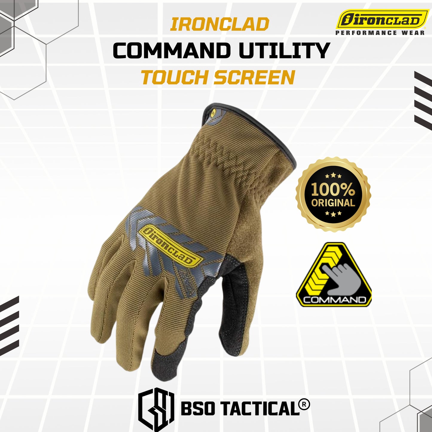 Ironclad Utility Touch Command Glove Touch Screen ( IEX MUG & IEX-PUG )