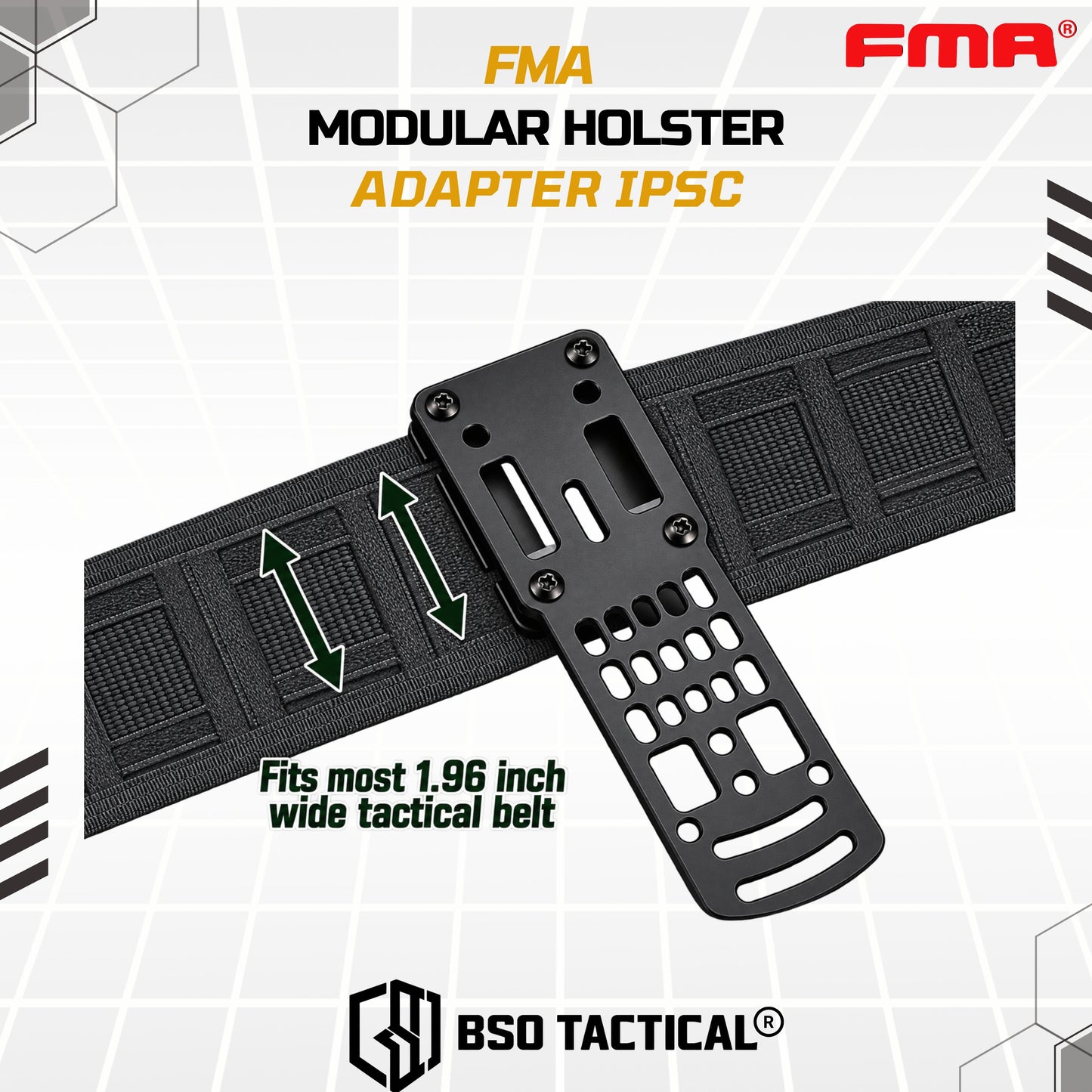 FMA Metal Modular Holster Adapter IPSC Mid Ride QD Panel Universal