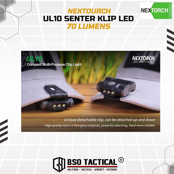 Senter Clip Nextorch UL10 Outdoor Flashlight LED Multifunction 70 Lm Baterai Lampu