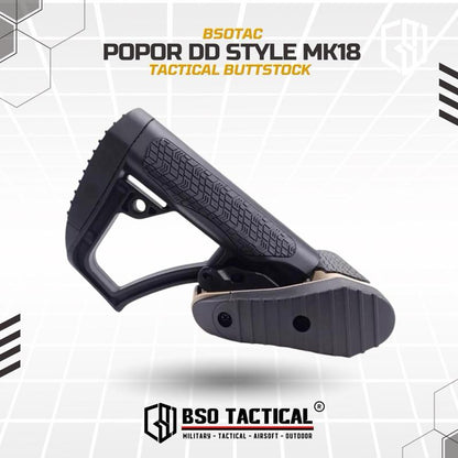Popor Tactical DD Style Collapsible Buttstock Adjustable for Airsoft AEG GBBR