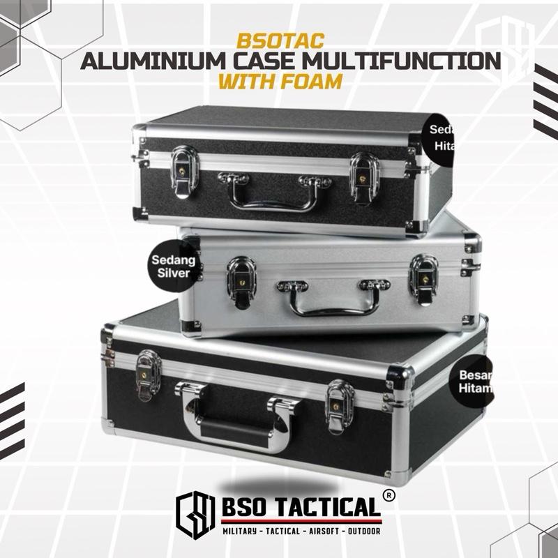 Koper Portable Multifungsi Alumunium Safety Tool Box with Key Precut Foam Case