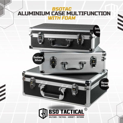 Koper Portable Multifungsi Alumunium Safety Tool Box with Key Precut Foam Case