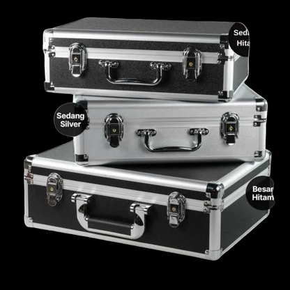 Koper Portable Multifungsi Alumunium Safety Tool Box with Key Precut Foam Case