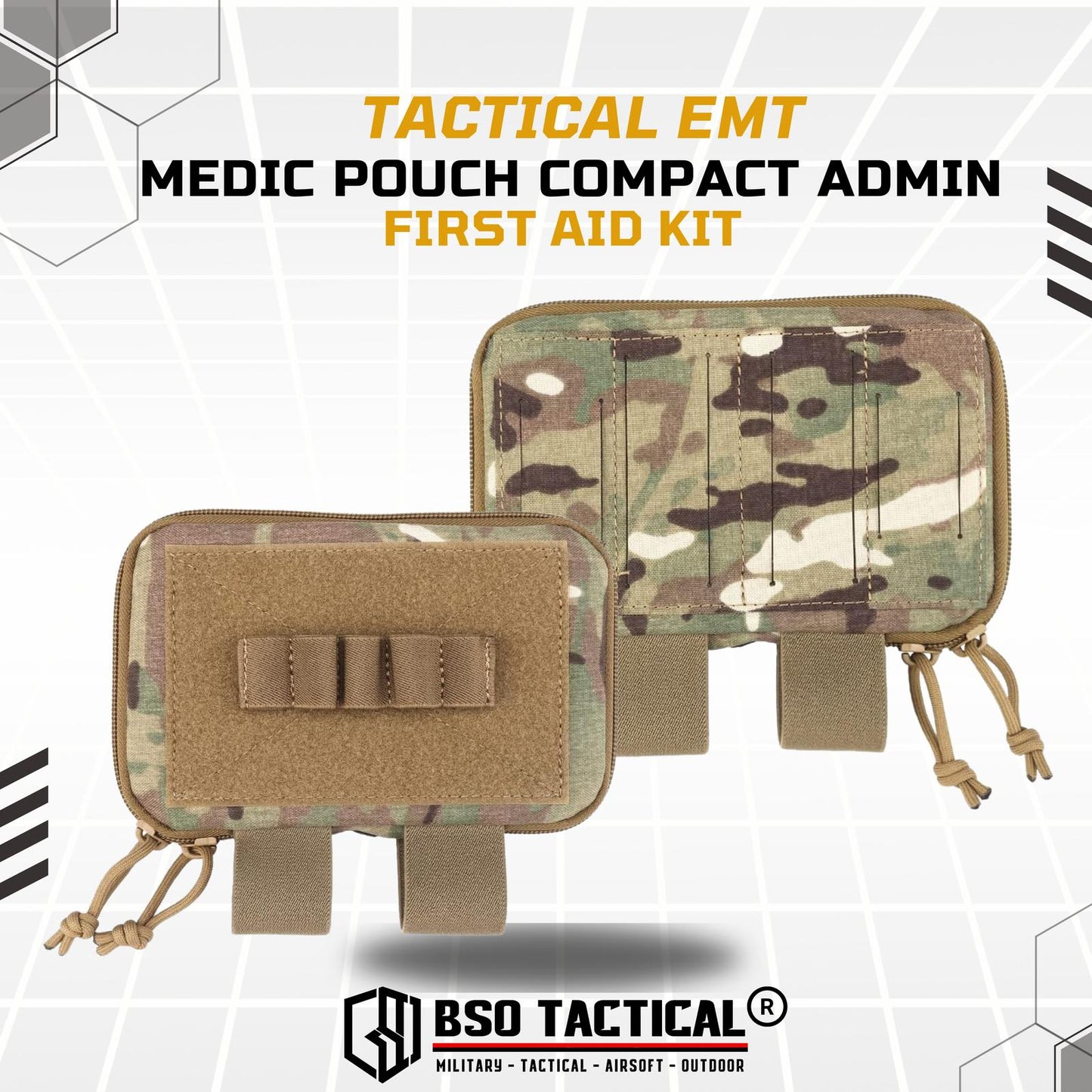 Tactical EMT Medic Pouch Compact Admin First Aid Kit Trauma Kit Organizer Molle