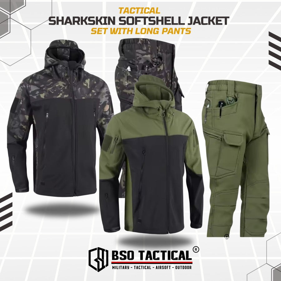 Jaket Celana Outdoor Sharkskin Softshell Jacket Set with Long Pants Outdoor Gear