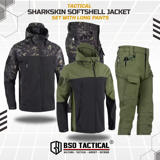 Jaket Celana Outdoor Sharkskin Softshell Jacket Set with Long Pants Outdoor Gear
