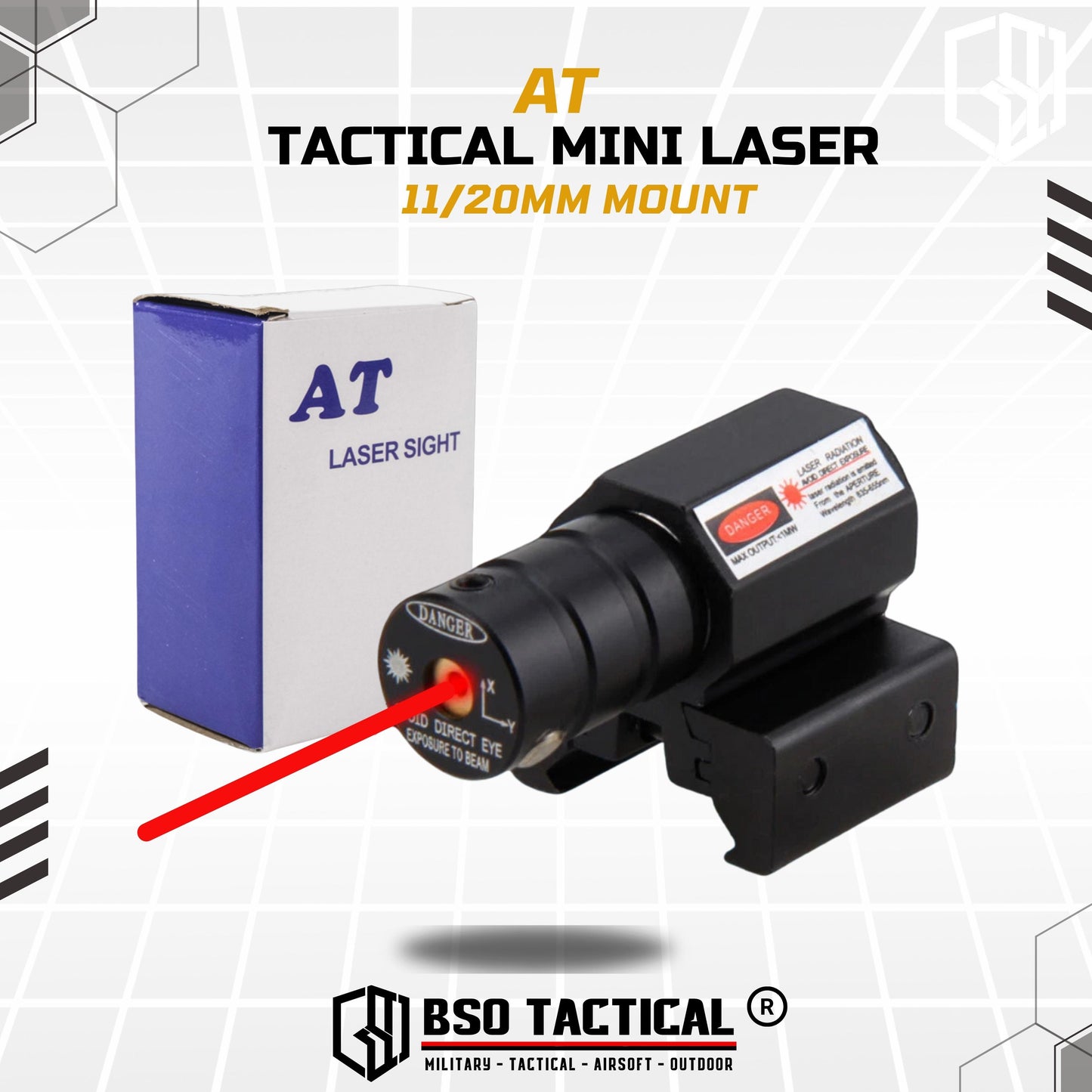 AT Tactical Mini Laser Powerfull 20mm Picatinny Rail Metal Universal