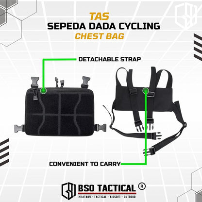 Tas Sepeda Dada Outdoor Cycling Chest Bag Tactical Chest Rig Bag Gym Hyrox Fitnes 600D Nylon Durable Adjustable