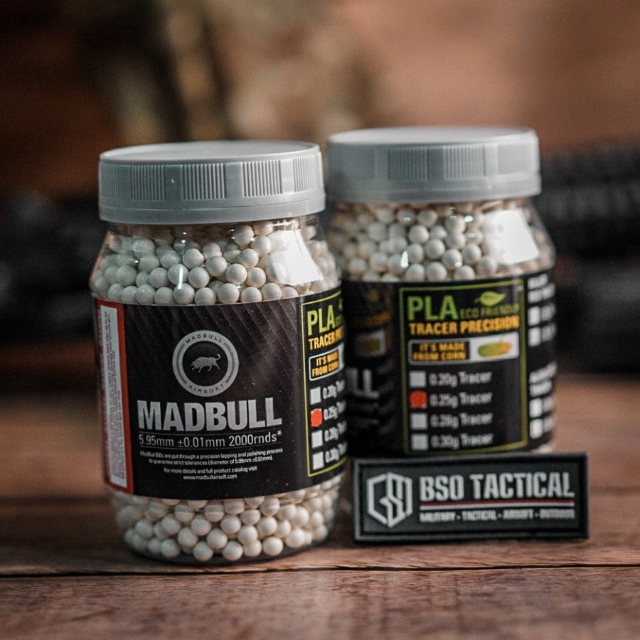 Madbull BB 0.25 g 0,25 g 2000rds 6mm Green Tracer Airsoft - ORIGINAL