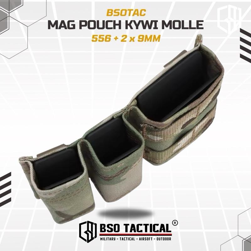 WoSport Kywi 3 Slot MG Pouch Double 9mm Single 556 Molle untuk Ikat Pinggang Tas Rompi Backpack Molle Multifungsi