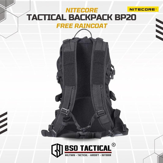 Tas Ransel Nitecore Tactical BP20 Outdoor Backpack Include Raincoat Bag ORIGINAL