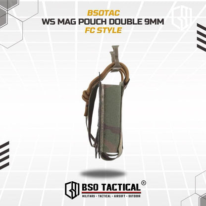 WS Double Pouch FC Style Molle System for 9mm Tactical Dual Slot for MG Flashlight EDC Gear Outdoor