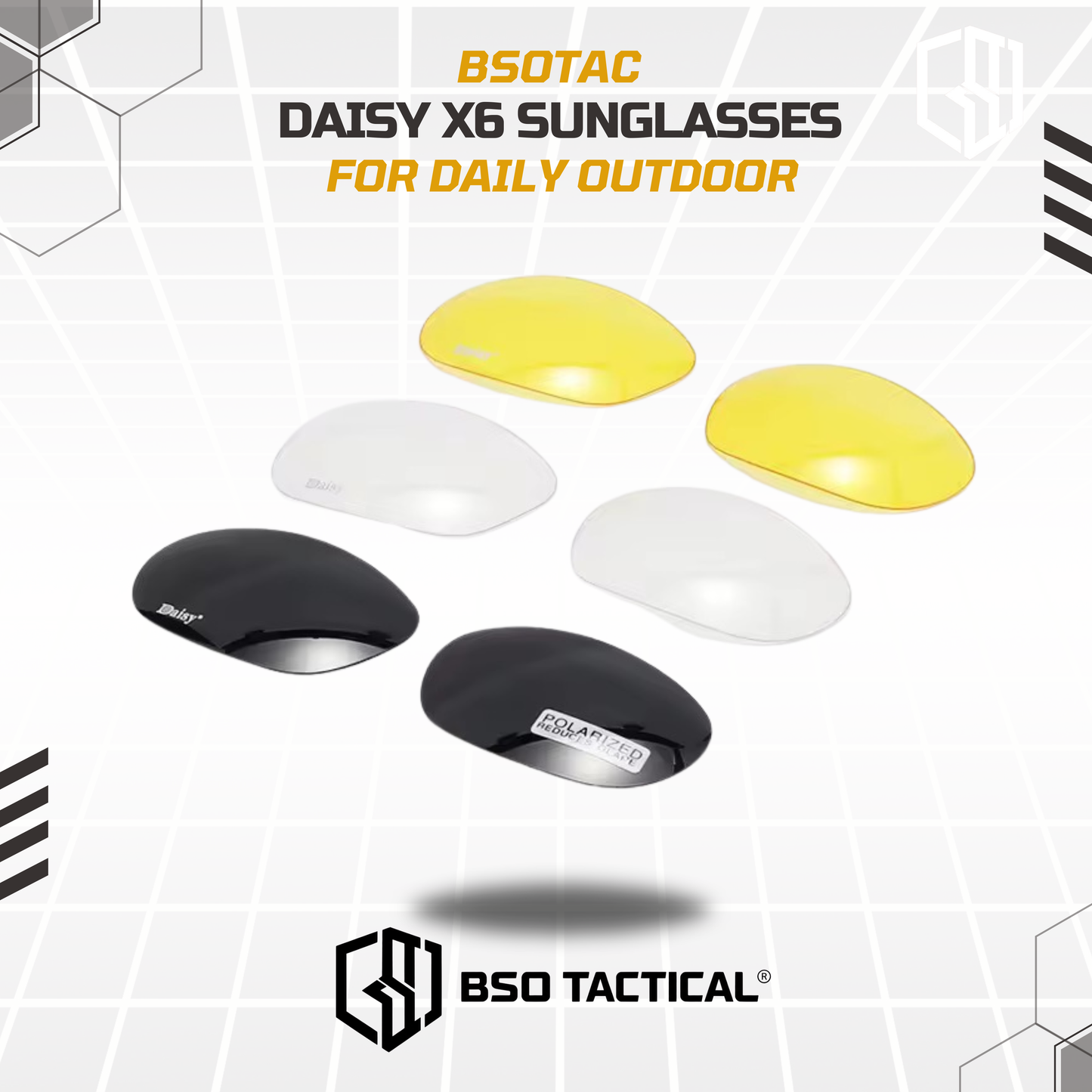 Kacamata Outdoor Daisy X6 Casual Daily Outdoor Sunglasses with 4 Lens Kit