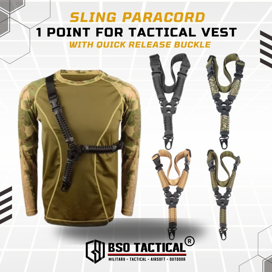 Tali Sandang Tactical Sling V.1 Paracord Vest Lanyard 1 Point Adjustable