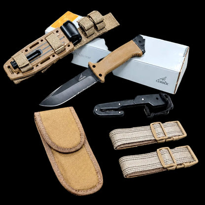 GB LMF II Infantri Outdoor Knife Pisau Multifungsi with Sheath - Coyote