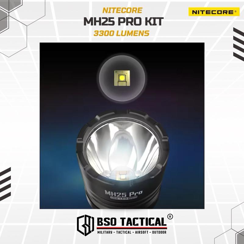 Nitecore MH25 PRO KIT Senter Tactical LED Flashlighg 3300 Lumens Complete Set
