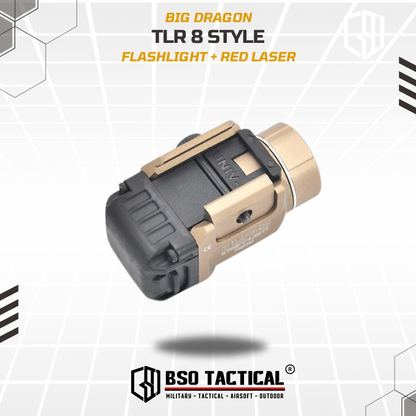Senter Tactical TLR8 LED Light Combo with Red Laser Picatinny Rail White Flashlight Black
