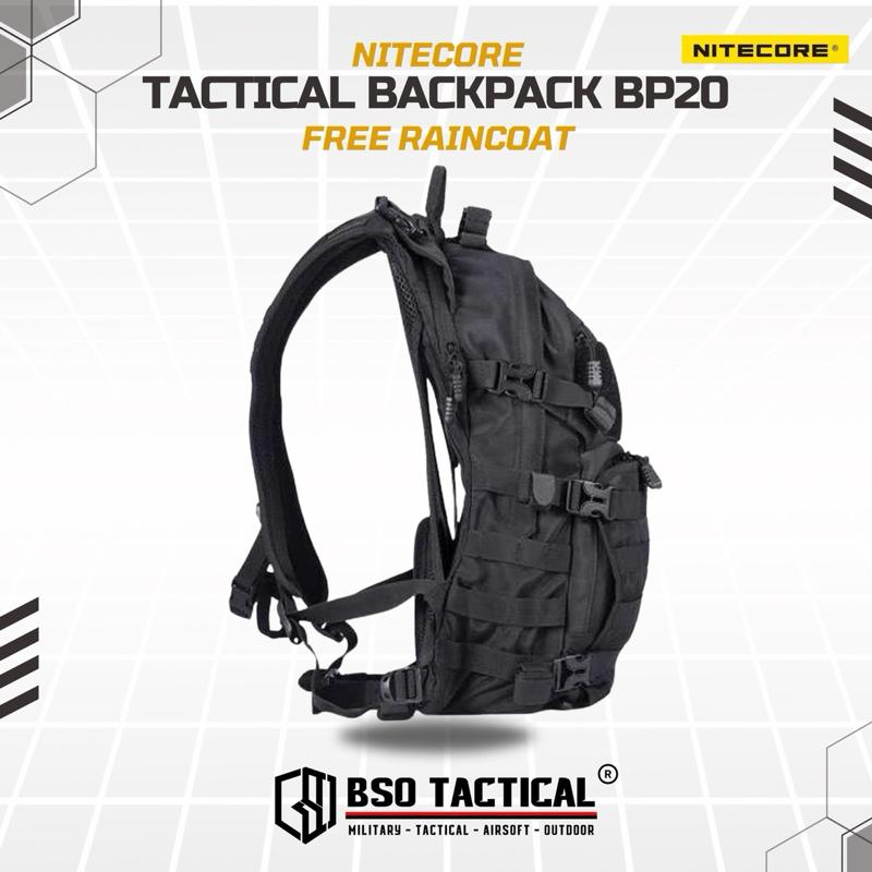 Tas Ransel Nitecore Tactical BP20 Outdoor Backpack Include Raincoat Bag ORIGINAL