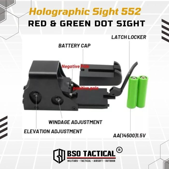 Holosight 552 Style Red Green Dot Scope Sight Full Metal Picatinny