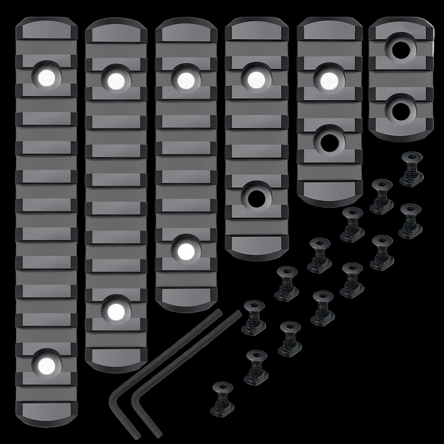 BD Tactical Rail Panel MLOK to Picatinny CNC for Optic Laser Flashlight Accesories - 3/5/7/9/11/13 Slot