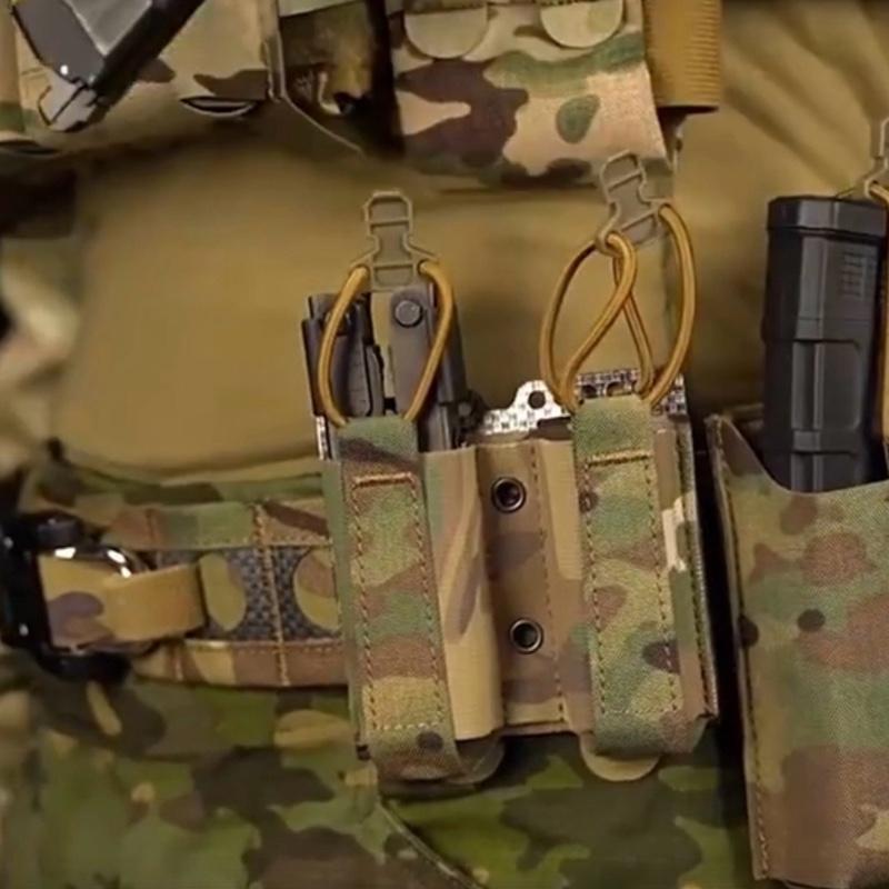 WS Double Pouch FC Style Molle System for 9mm Tactical Dual Slot for MG Flashlight EDC Gear Outdoor