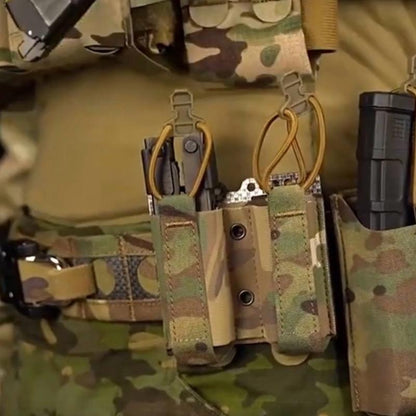 WS Double Pouch FC Style Molle System for 9mm Tactical Dual Slot for MG Flashlight EDC Gear Outdoor